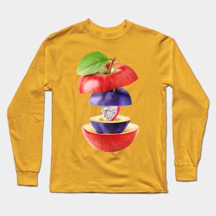 Apple Plum Dragon Fruit Gifts Vegetarian Long Sleeve T-Shirt